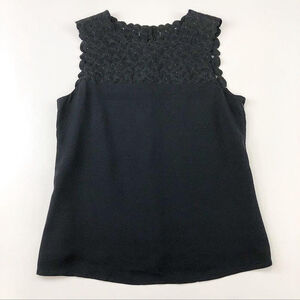 Adam Lippes black all silk sleeveless top Size 4